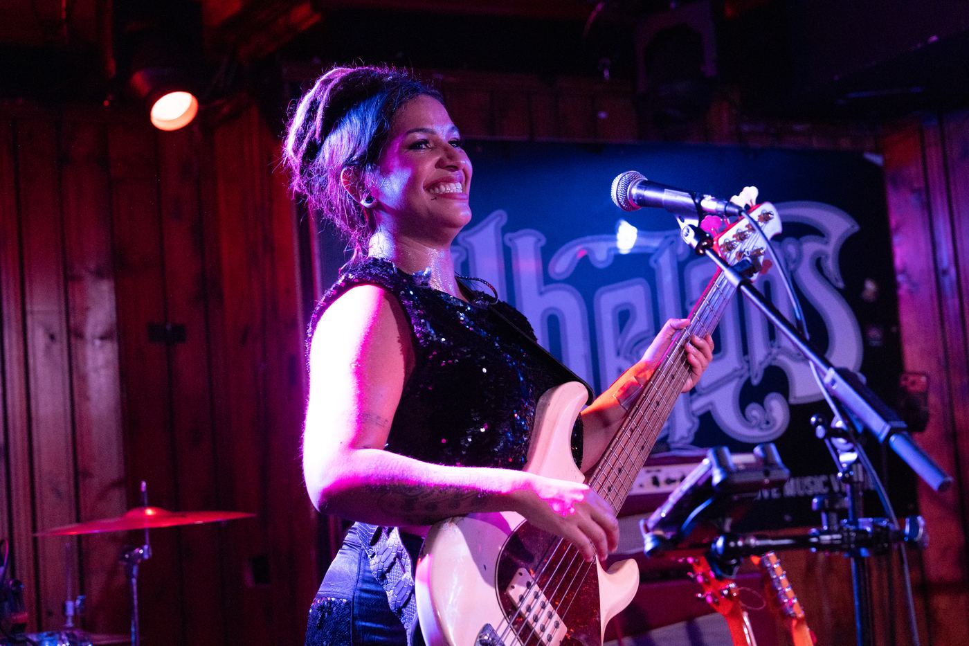 Nil Guimarães on bass and lead vocals at Whelan's