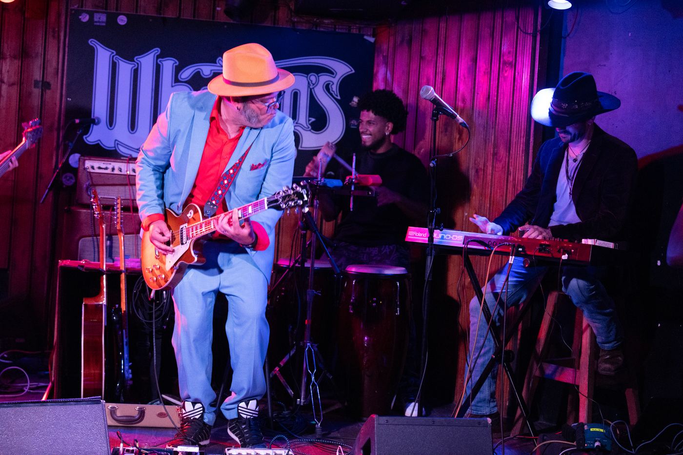 Julyo, Jhow and Dario Rodighiero on stage at Whelan's